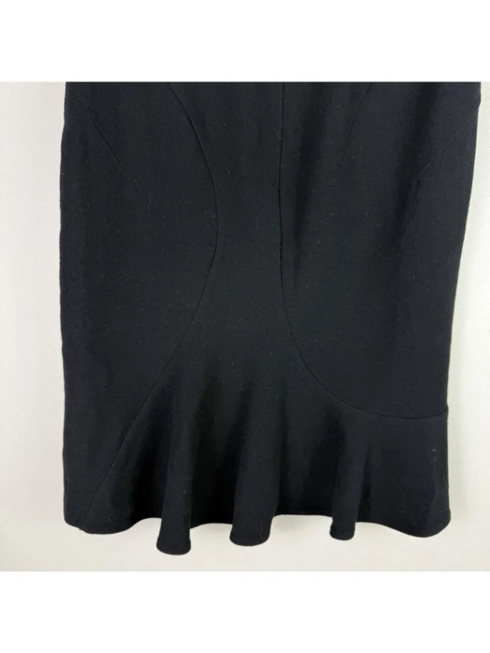 Givenchy Black Virgin Wool Knee Length Skirt Womens M US8 Pencil Designer - Picture 7 of 9